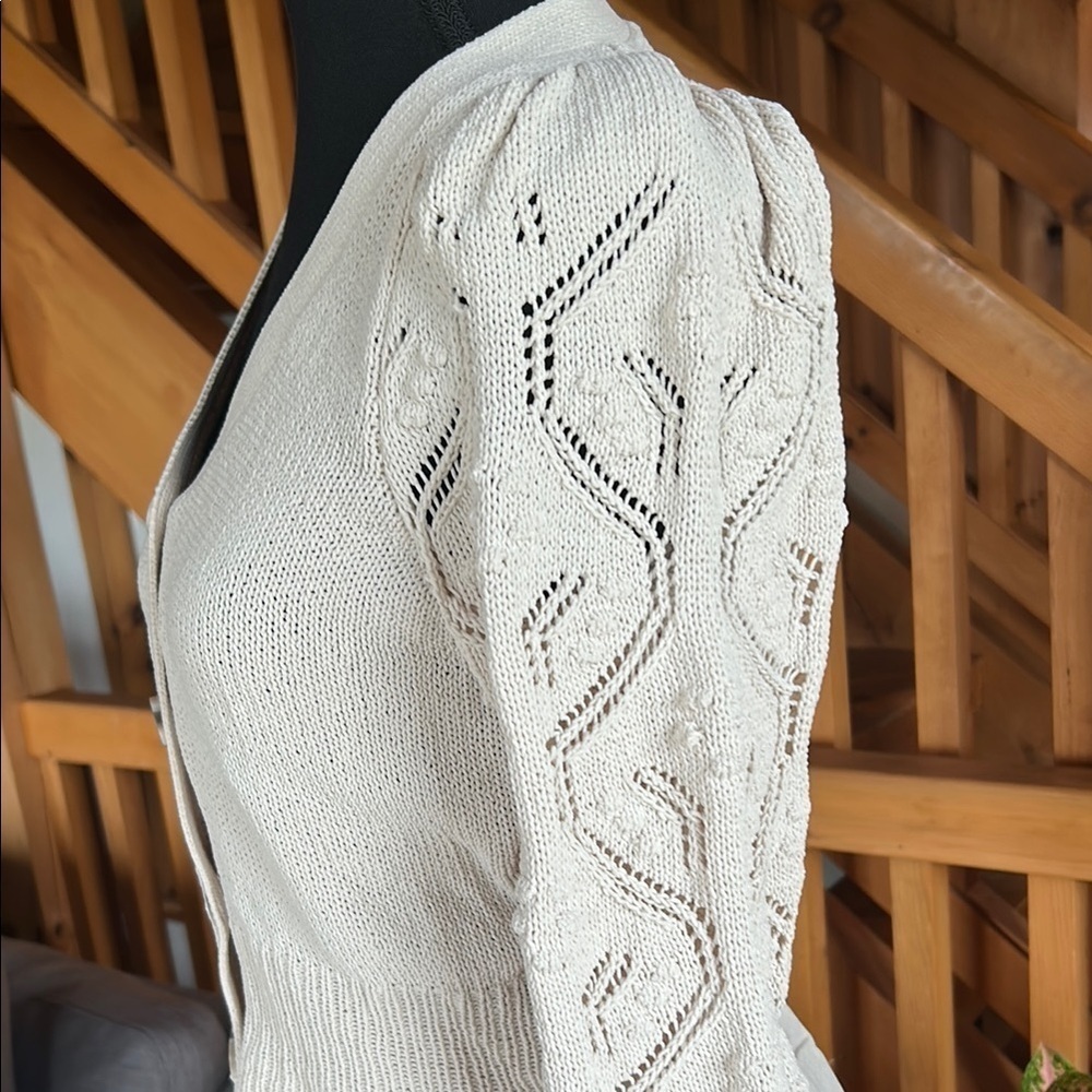 Moon & Madison Cream Cable Knit Cardigan - Picture 4 of 9